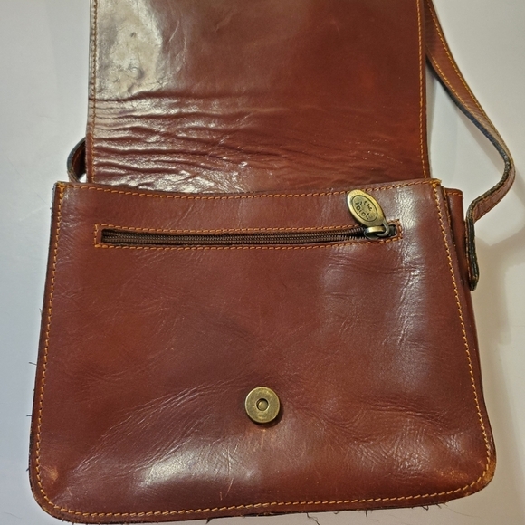 Vintage The Point Brown Leather Shoulder Bag - Picture 7 of 11